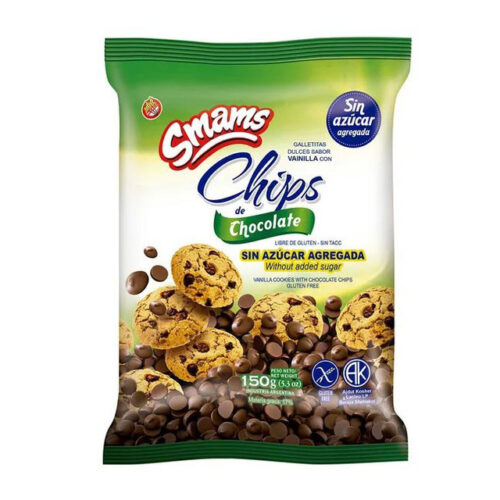 GALLETITAS CHIPS DE CHOCOLATE SIN AZUCAR 150GR SMAMS