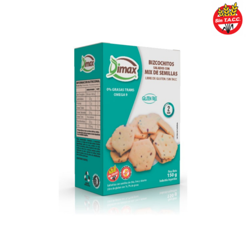 BIZCOCHITOS SALADOS CON SEMILLAS 100GR DIMAX
