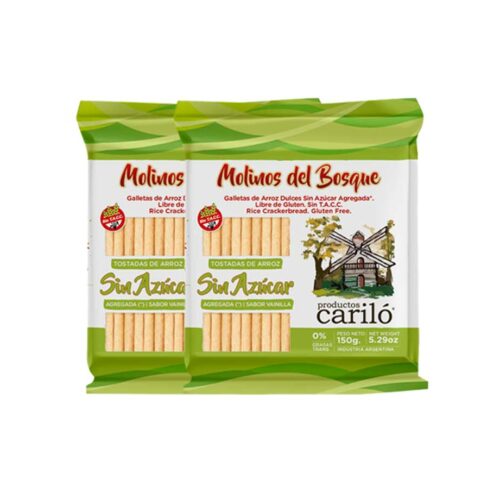 GALLETAS DE ARROZ VAINILLA SIN AZUCAR 150G MOLINOS DEL BOSQUE CARILO VERDE