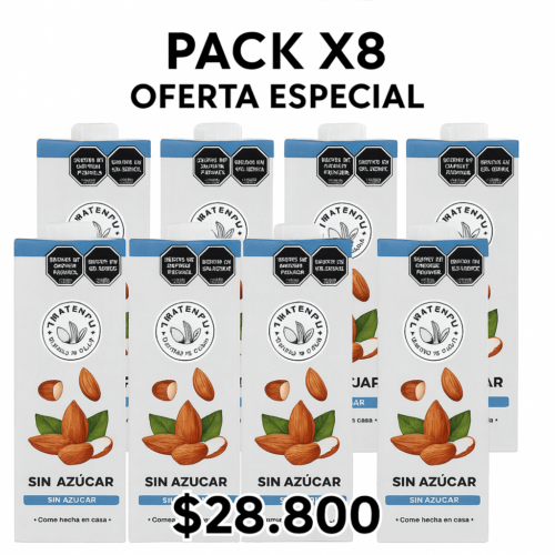 LECHE DE ALMENDRAS SIN AZUCAR 1L TRATENFU PACK X8